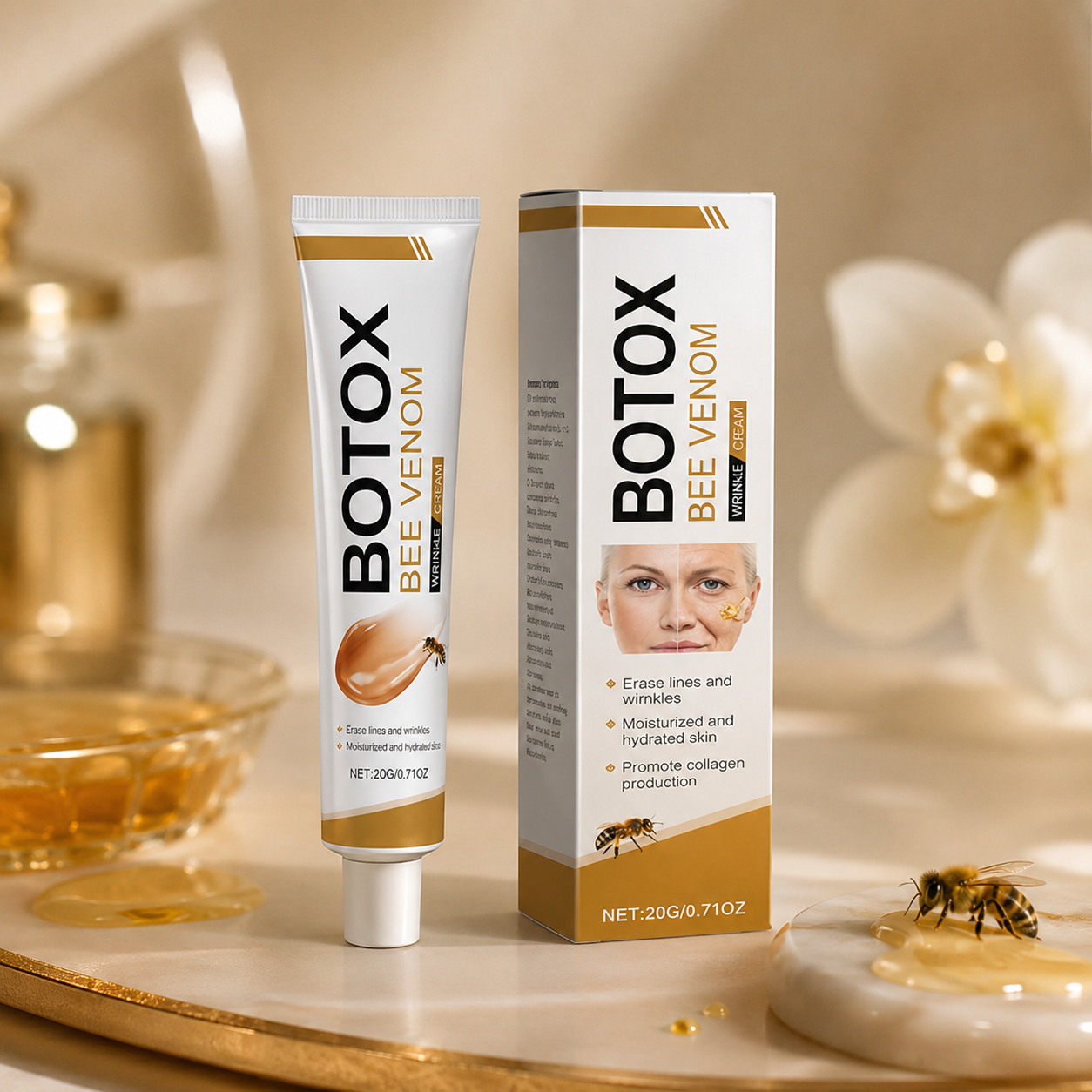 OUHOE Bee Venom Botox Wrinkle Cream 20g - Nature's Anti-Aging Solution