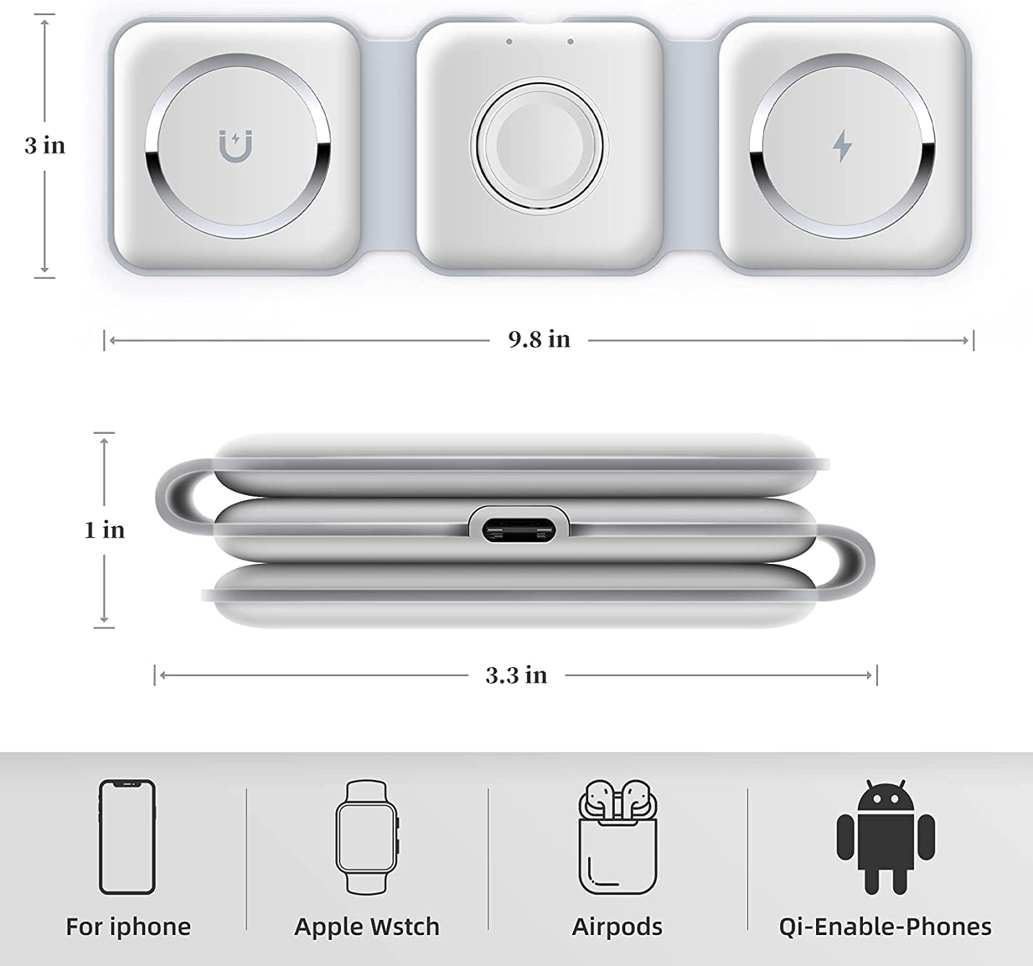 3 - in - 1 Wireless Charging Pad - Crown Cart