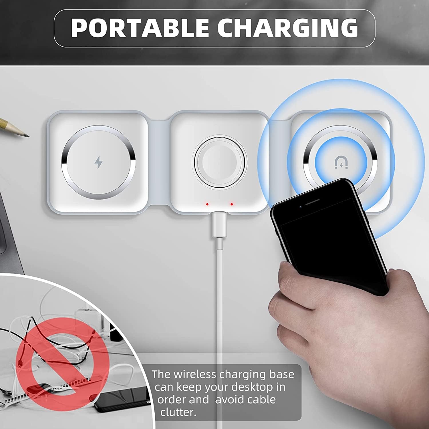 3 - in - 1 Wireless Charging Pad - Crown Cart