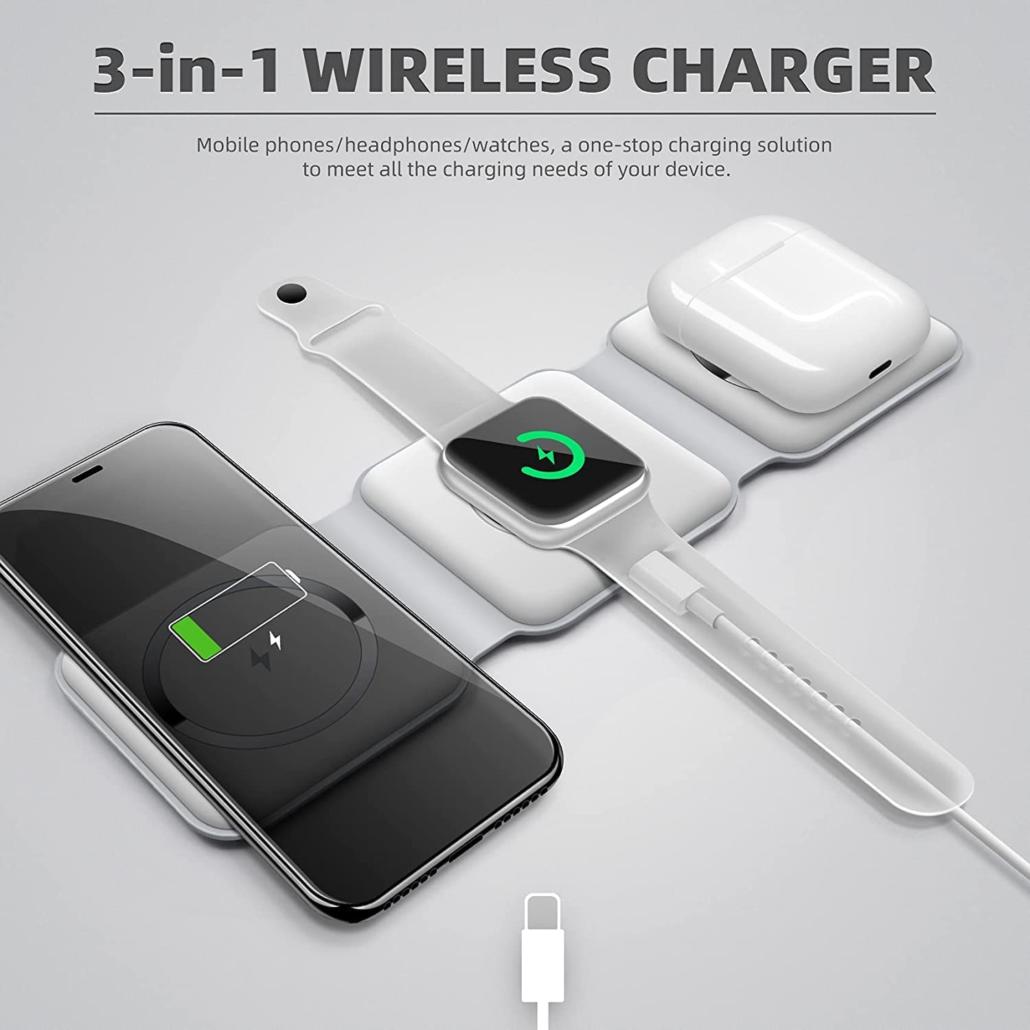 3 - in - 1 Wireless Charging Pad - Crown Cart