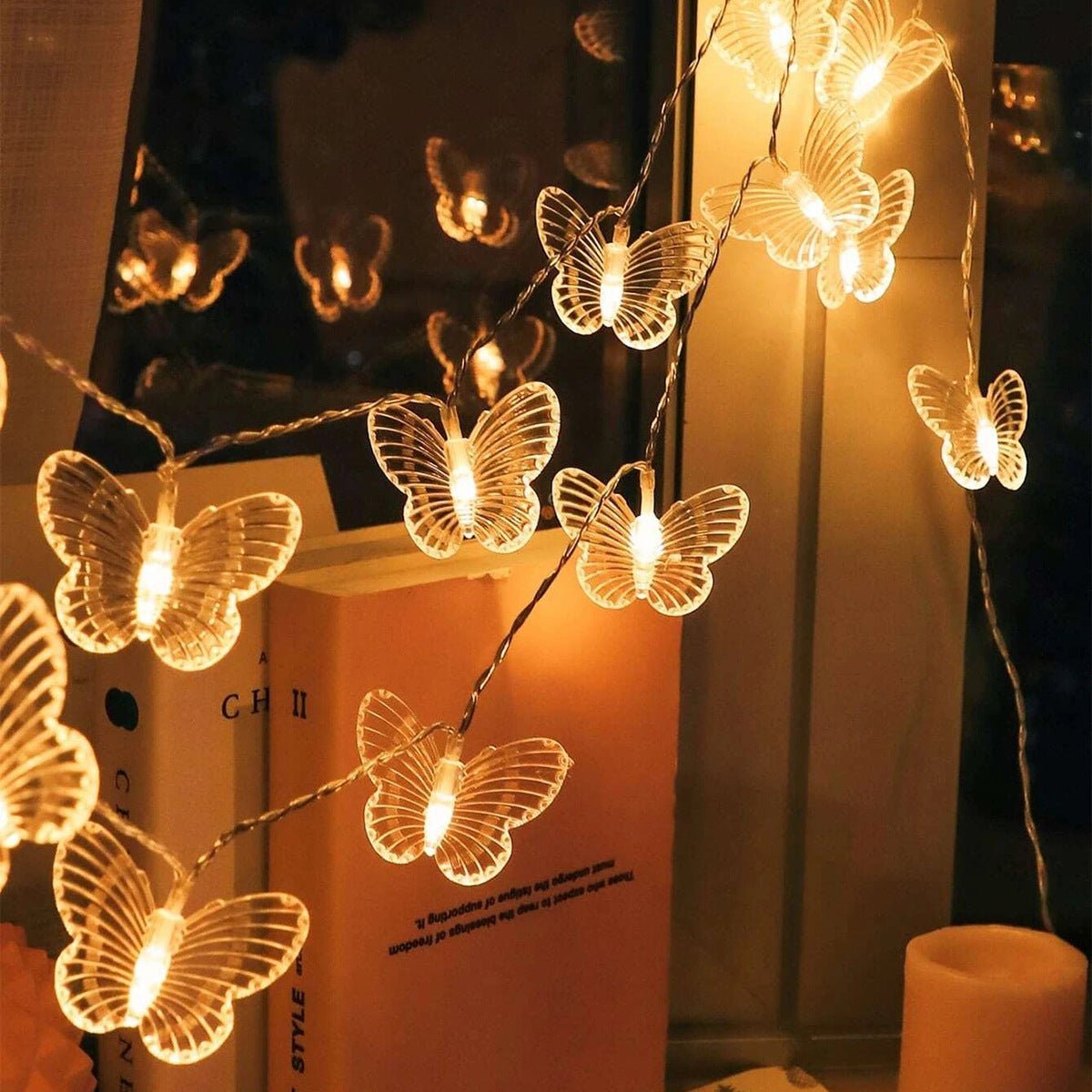 3 Meters 20 Lights Butterfly Christmas Decoration Light String - Crown Cart