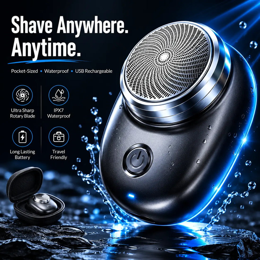 Electric Razor UAE : Waterproof Quick-Charge Shaver for Face, Neck & Body | Smooth Close Shave | Wet & Dry Use | Ergonomic Grip