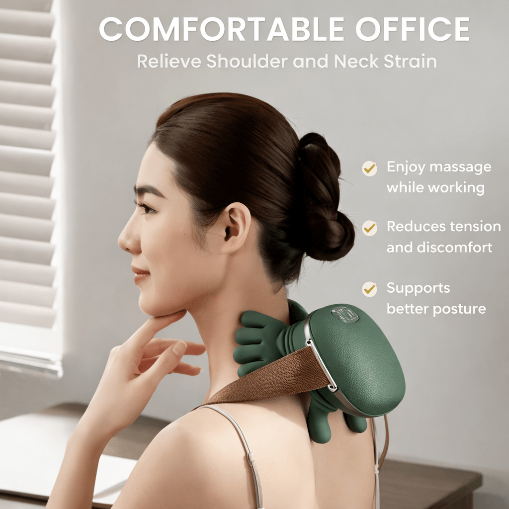 3D Shiatsu Neck & Shoulder Massager with Heat | Deep Tissue Pain Relief - Crown Cart