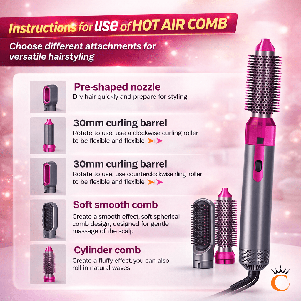 Hot Air Brush (5 - in - 1) - Crown Cart