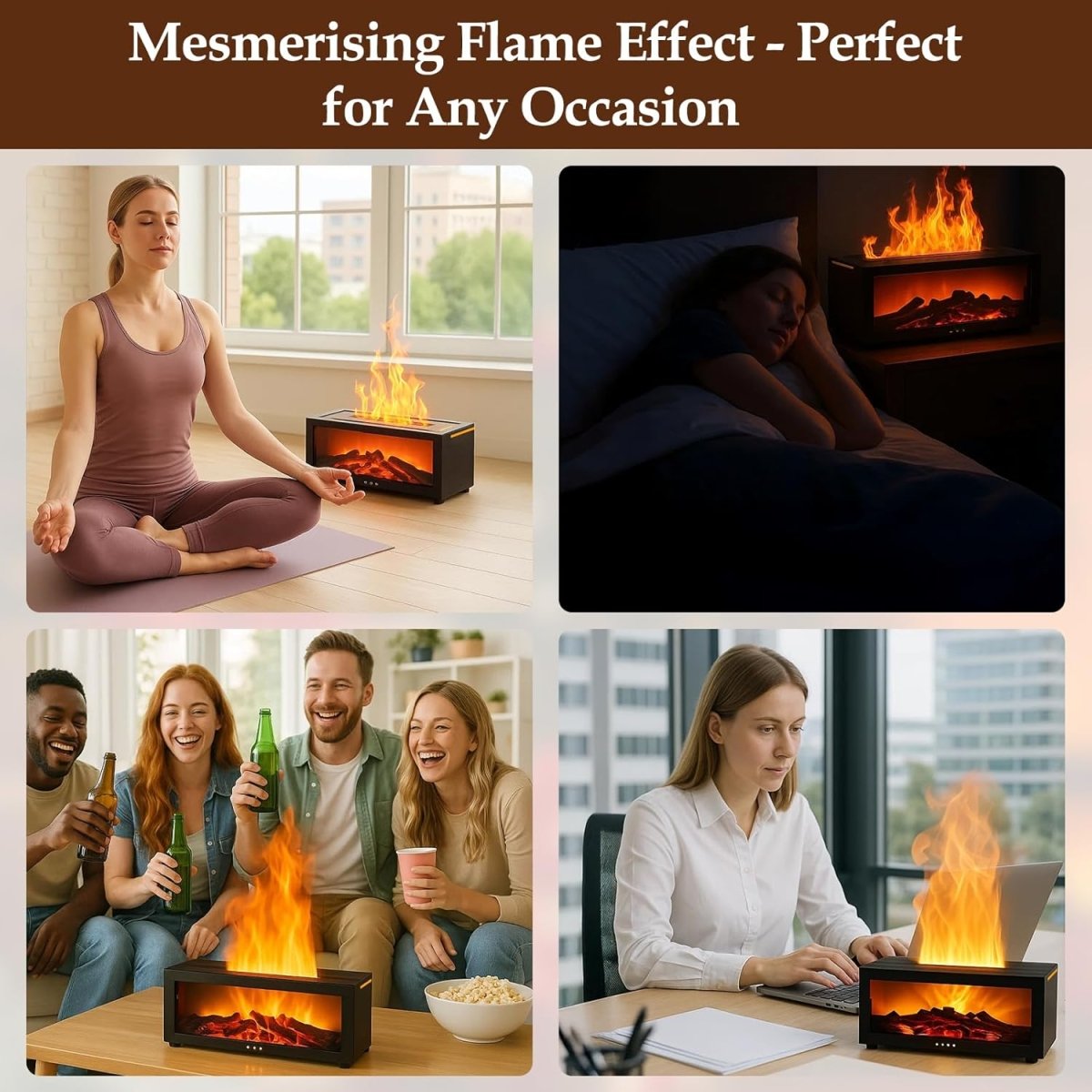 Flame Fireplace Aroma Diffuser - Crown Cart