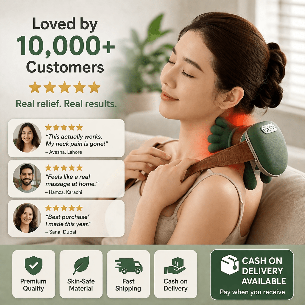 3D Shiatsu Neck & Shoulder Massager with Heat | Deep Tissue Pain Relief - Crown Cart