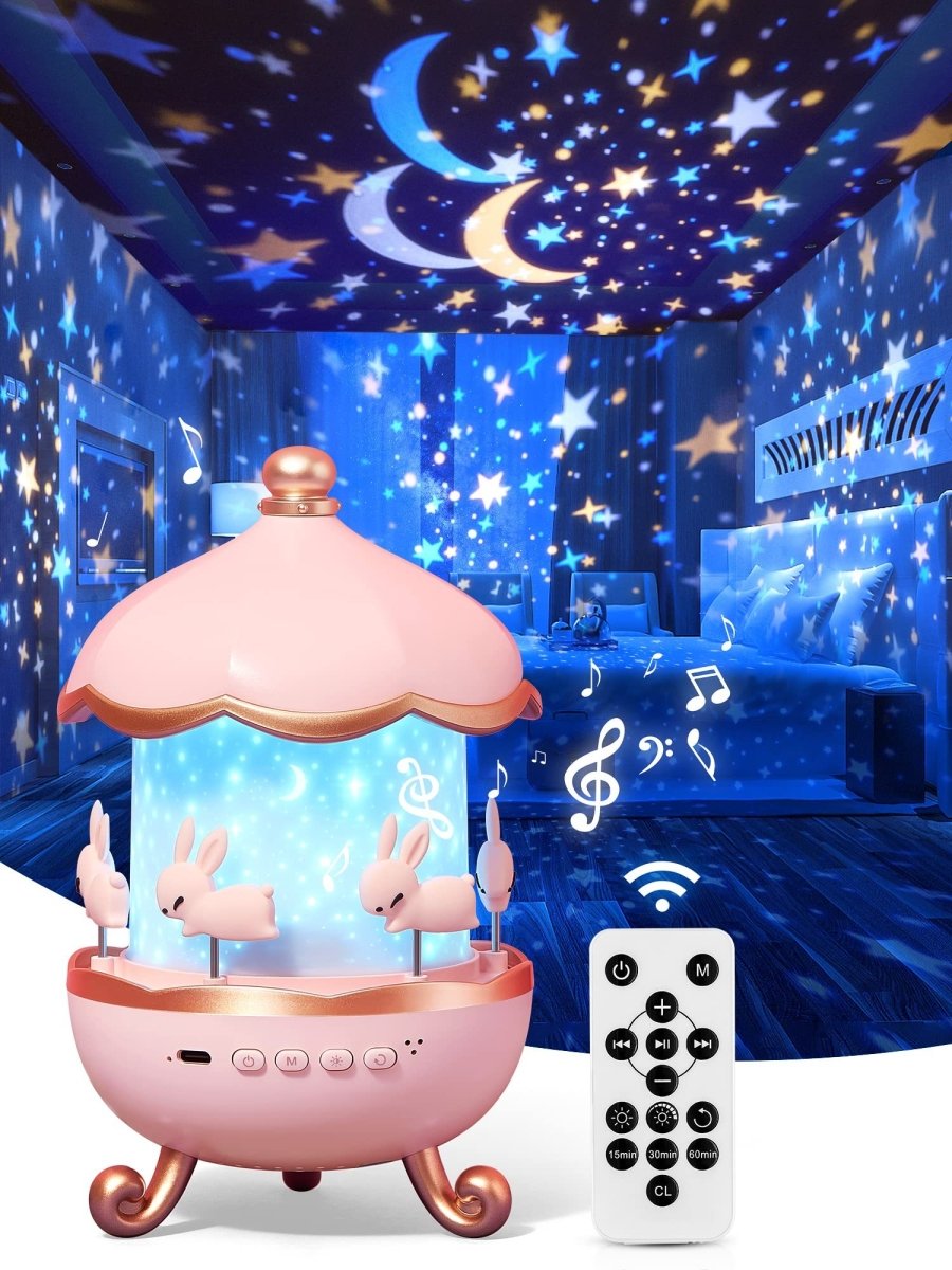 Cartoon Music Spinning Rabbit Projector - Crown Cart