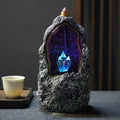 Creative Resin Backflow Incense Burner Crystal Cave Led Night Light Incense Creative Ornaments - Crown Cart