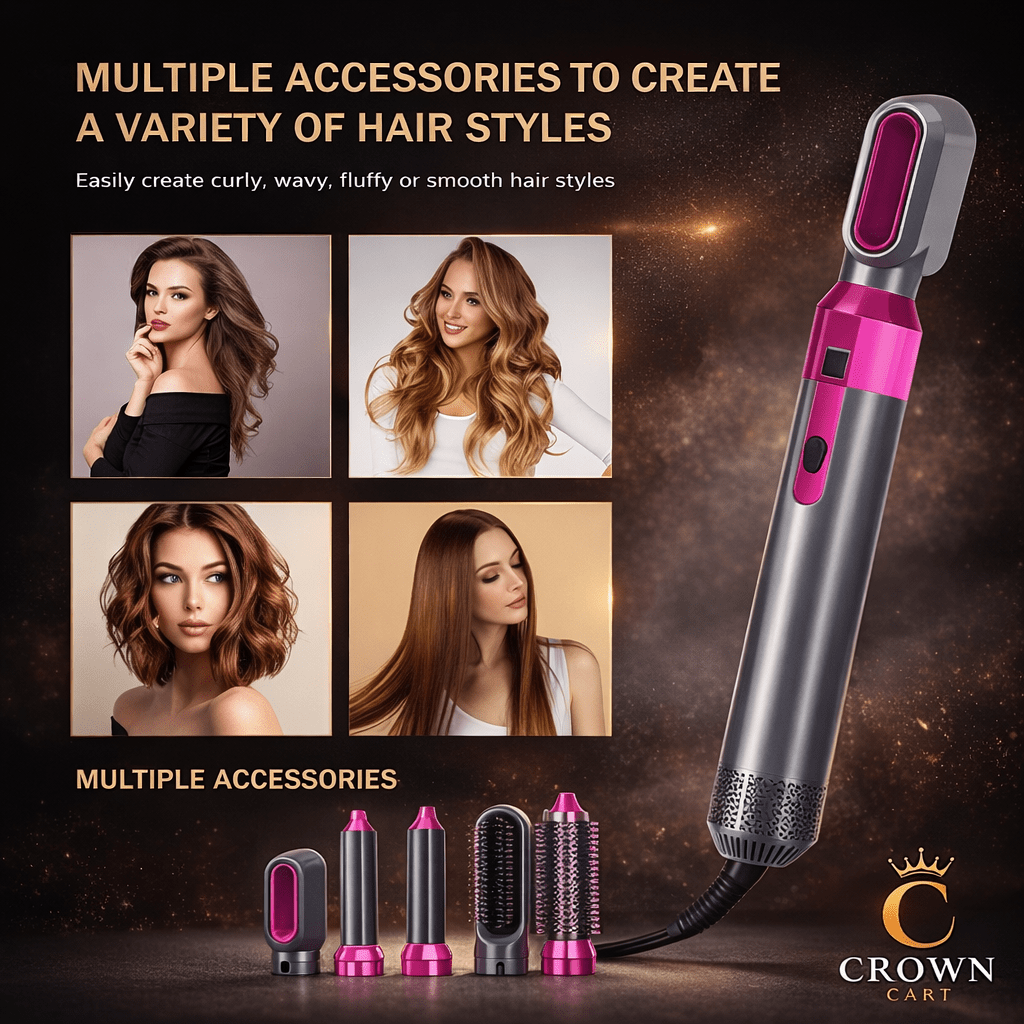 Hot Air Brush (5 - in - 1) - Crown Cart