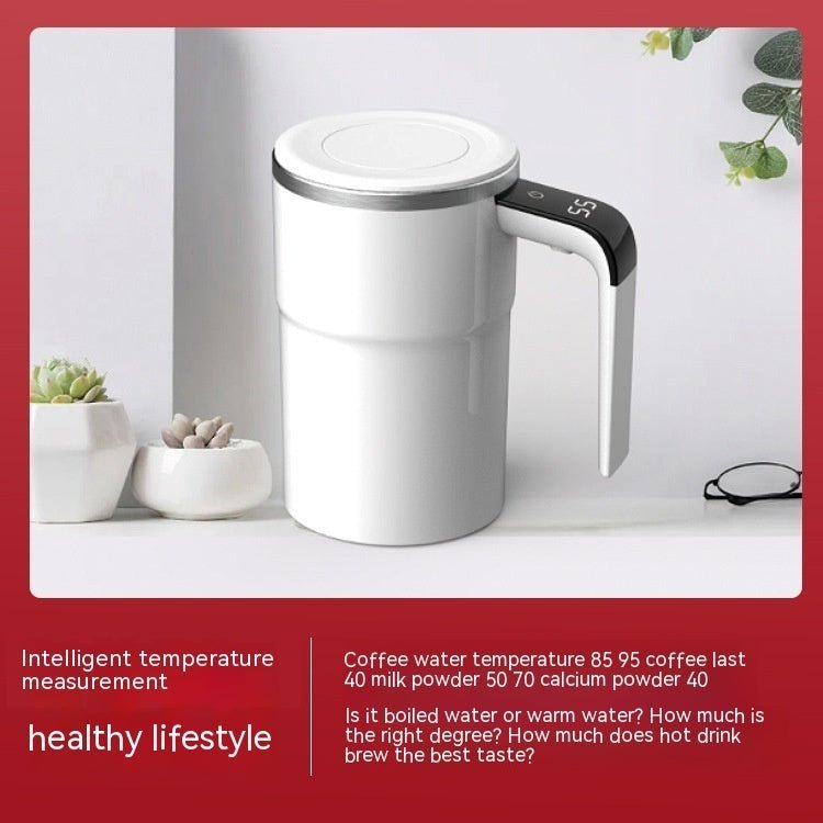 Electric Coffee Mug USB Rechargeable Automatic Magnetic Cup IP67 Waterproof Food - Safe Stainless Steel For Juice Tea Milksha Kitchen Gadgets - Crown Cart