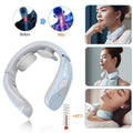 Electric Neck Massager EMS Pulse Rechargeable USB Cervical Traction Therapy Massage Stimulator Pain Relief Heating Function - Crown Cart