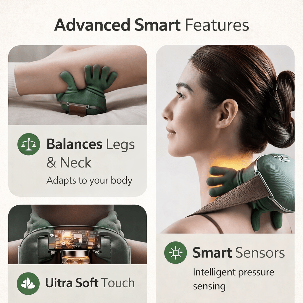 3D Shiatsu Neck & Shoulder Massager with Heat | Deep Tissue Pain Relief - Crown Cart