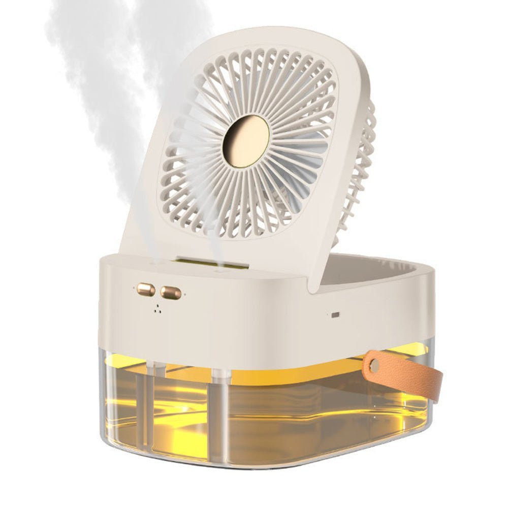 Humidifying Spray Fan Desktop Remote Control Timing Mini Air Cooler Big Wind Mute USB Charging Fan - Crown Cart