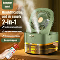 Humidifying Spray Fan Desktop Remote Control Timing Mini Air Cooler Big Wind Mute USB Charging Fan - Crown Cart