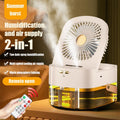 Humidifying Spray Fan Desktop Remote Control Timing Mini Air Cooler Big Wind Mute USB Charging Fan - Crown Cart