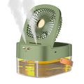 Humidifying Spray Fan Desktop Remote Control Timing Mini Air Cooler Big Wind Mute USB Charging Fan - Crown Cart
