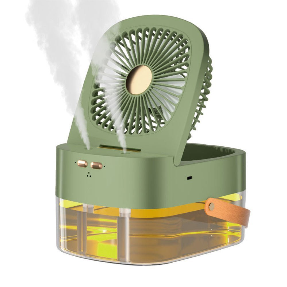 Humidifying Spray Fan Desktop Remote Control Timing Mini Air Cooler Big Wind Mute USB Charging Fan - Crown Cart